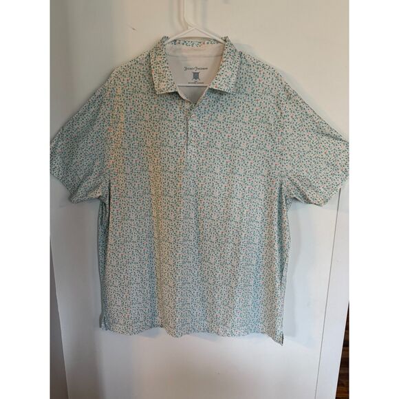 Hickey Freeman Performance Golf Polo Shirt Men's Sz XL w/ Cactus/Palm - Picture 1 of 7
